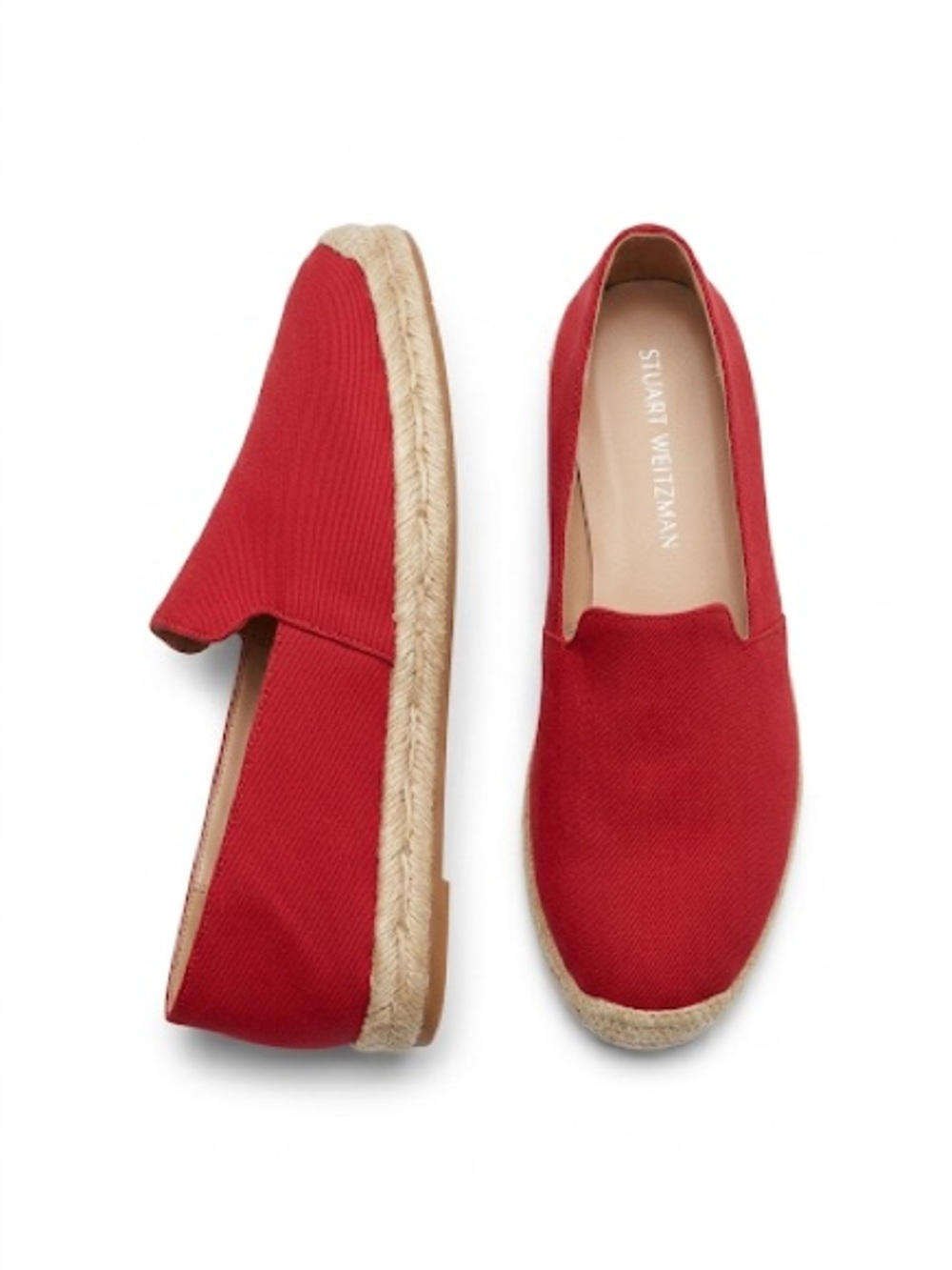 STUART WEITZMAN Dree Flat Espadrille Lipstick Red Canvas, Style S4849, Size 10B